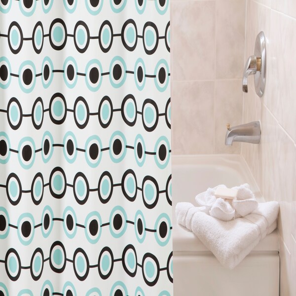 Medium Weight Decorative PEVA Shower Liner, 70 W X 72 H, Dots
